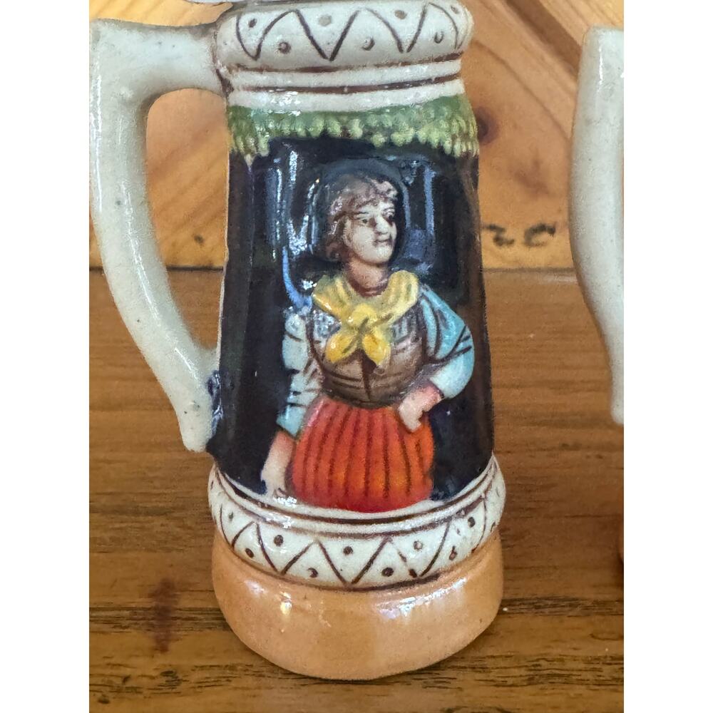 Vintage Kitzingen Germany Beer Stein Salt Pepper Shakers Figural Couple - Picture 9 of 9
